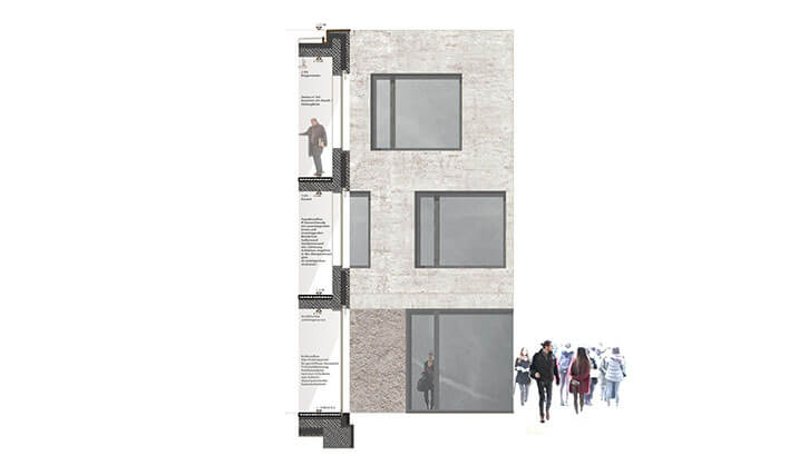 fassadenschnitt neubau rathaus grossmehring 1 preis ©bodensteiner fest architekten fassadenschnitt neubau rathaus grossmehring 1 preis ©bodensteiner fest architekten